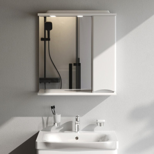 Шкафчик с зеркалом в ванную правый, 65 см