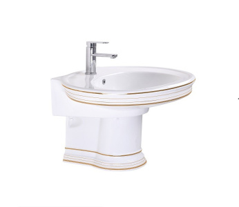 Раковина подвесная с полупьедесталом, 75 см